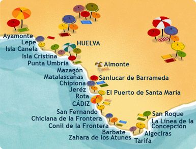 costa de la luz vakantie spanje 1 strand 1 kaart