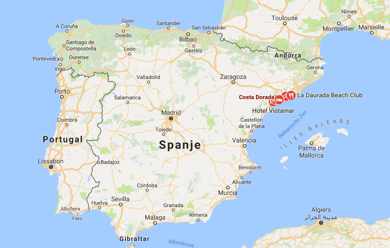 costa dorada kaart strandvakantie spanje