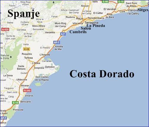 Costa_Dorada daurada vakantie kaart salou