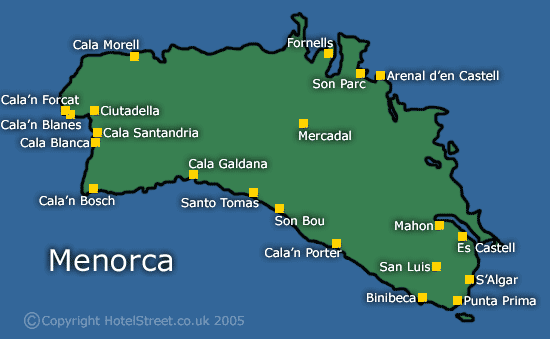 Menorca-Map mooiste stranden spanje zonvakantie 2