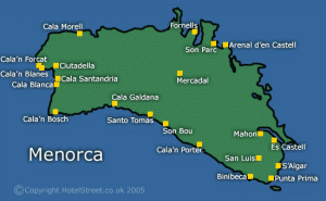 Menorca-Map mooiste stranden spanje zonvakantie 2