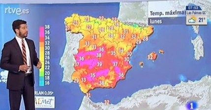 weerkaart Spanje nieuws