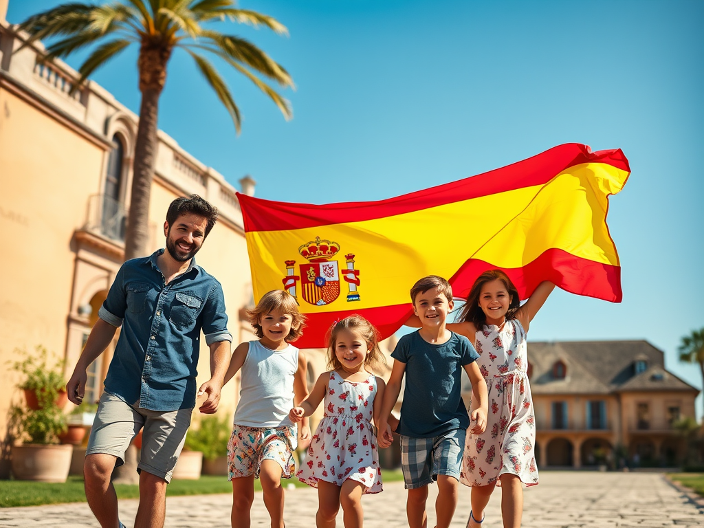 Vakantie Spanje met Kinderen met spaanse vlag
